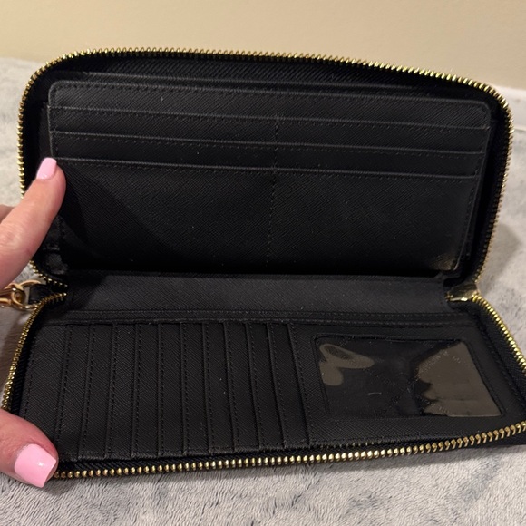 Michael Kors Large Black Pebbled Leather Wristlet Wallet - Picture 7 of 11